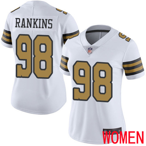 New Orleans Saints Limited White Women Sheldon Rankins Jersey NFL Football #98 Rush Vapor Untouchable Jersey